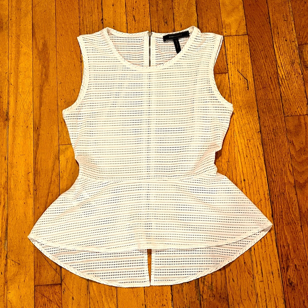 BCBGMaxAzria Sleeveless Mesh Blouse